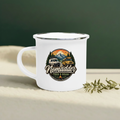 Nomadder logo mug, pine-green background
