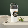 Travel mug pine-green background
